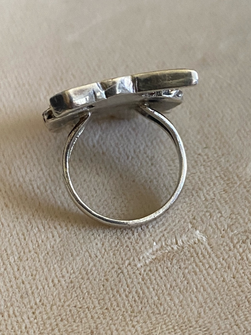 Vintage Zuni Sterling Silver Turquoise Inlay Thunderbird Ring Size 5.5 - Picture 3 of 9
